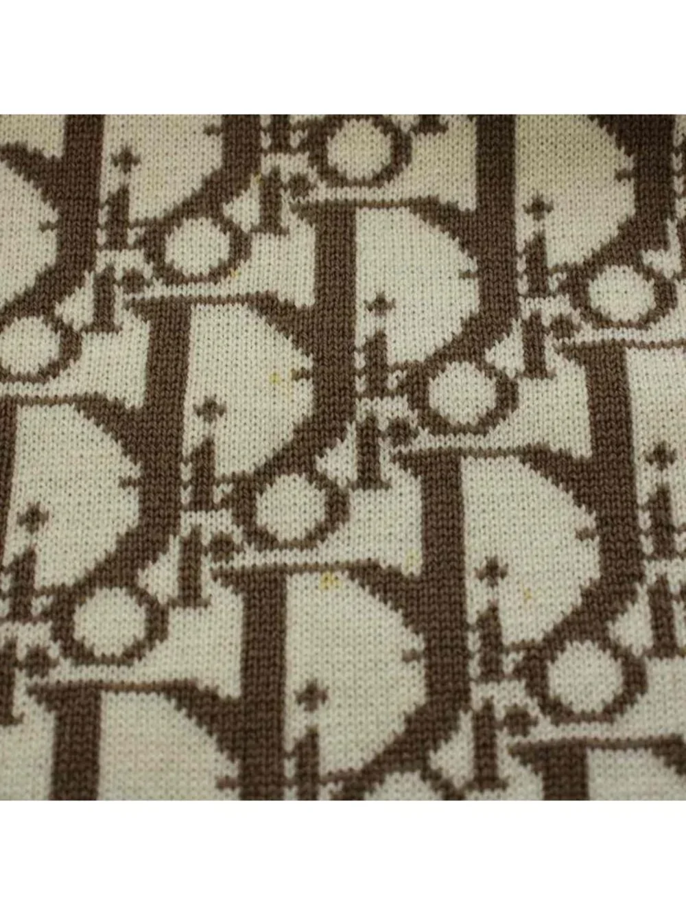 Dior Scarf Shawl All Over Print Wool Ivory Brown